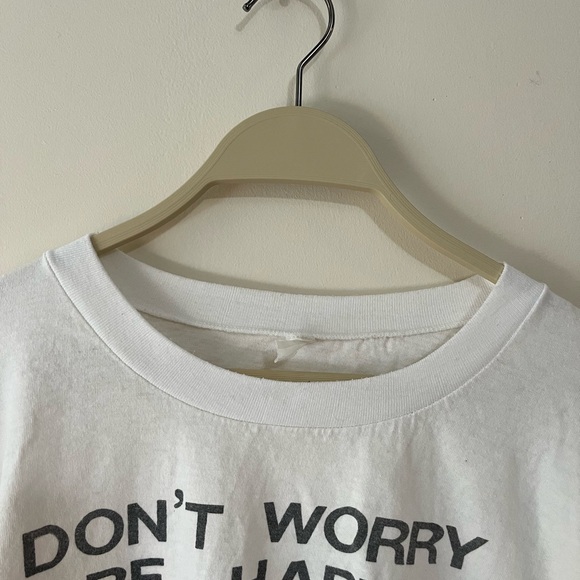 Vintage 90s Don’t Worry Be Happy Tourist Tee Shirt White Large Men’s - Picture 4 of 4